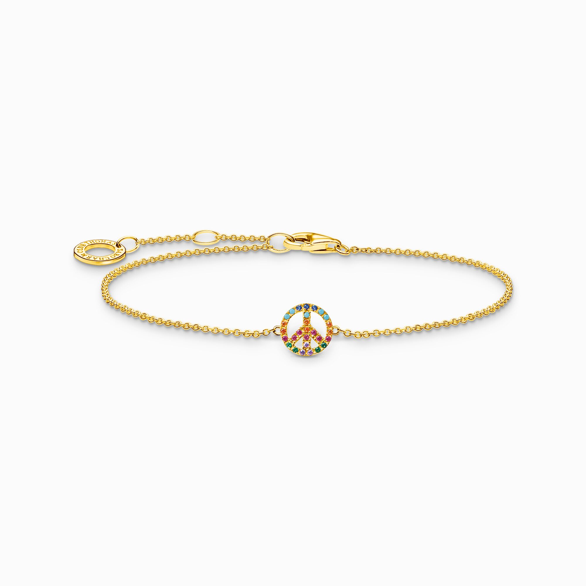 Bracelet peace avec pierres color&eacute;es or de la collection Charming Collection dans la boutique en ligne de THOMAS SABO