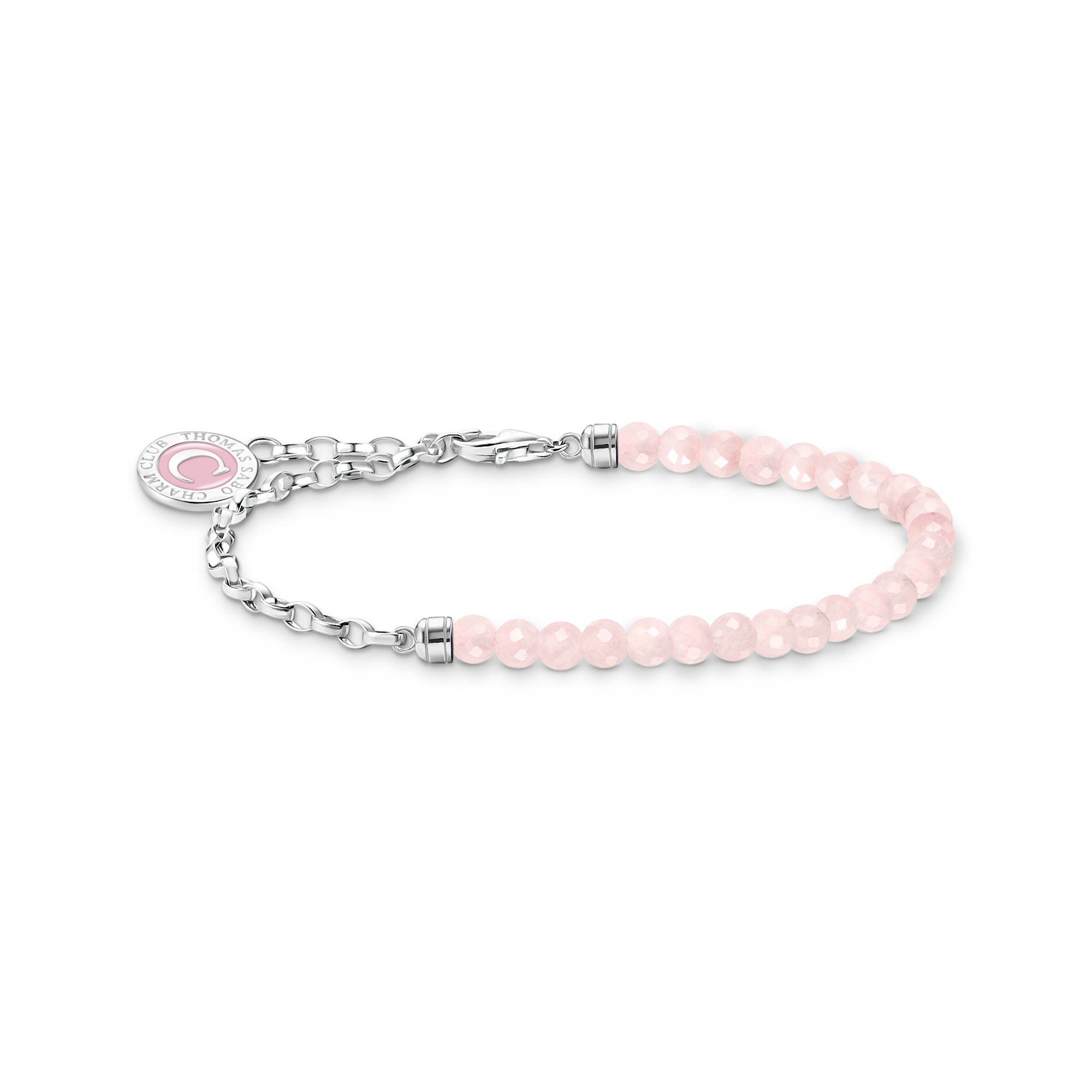 Thomas Sabo Charm-Armband mit Rosenquarz-Beads und Coin Silber pink A2130-067-9-L13V