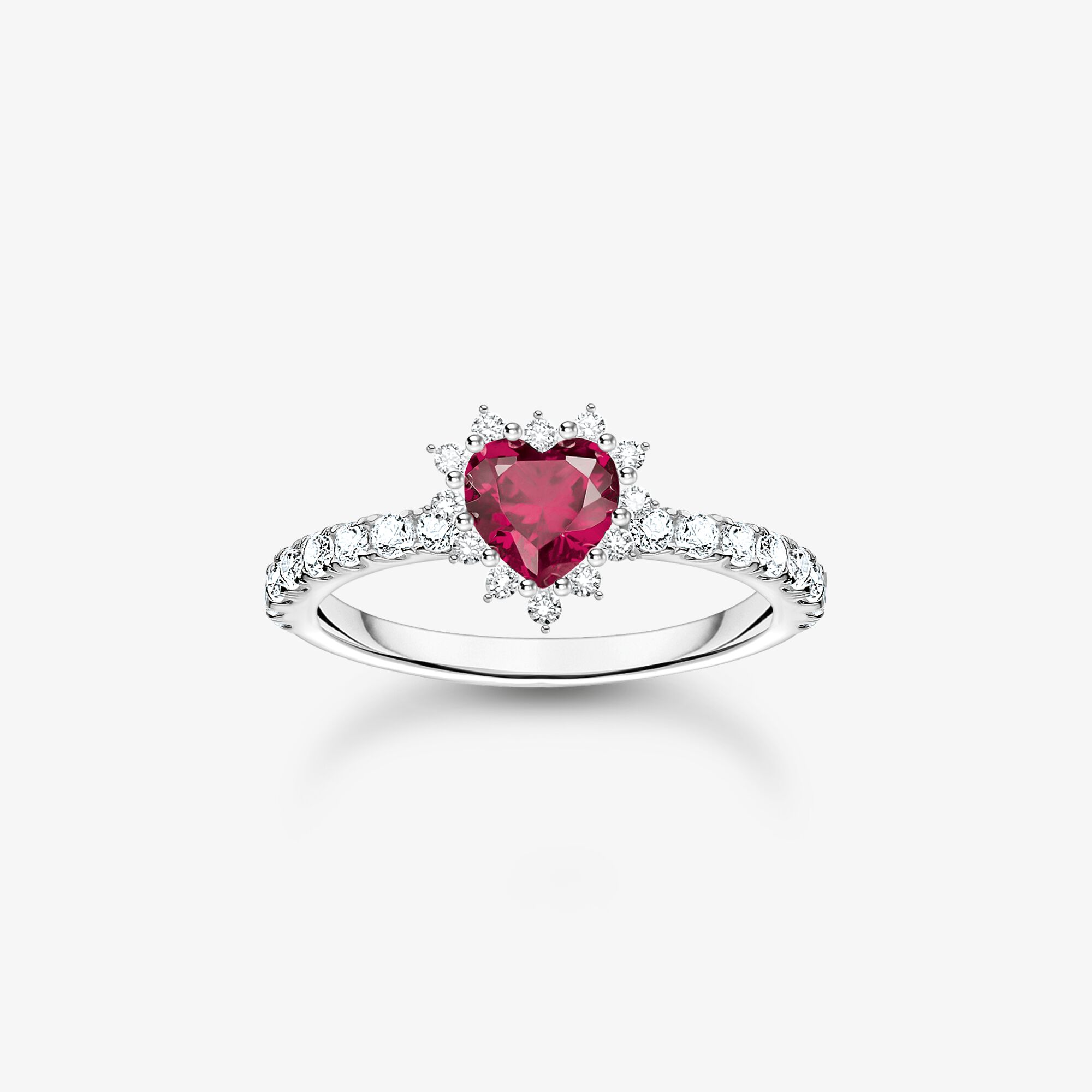 THOMAS SABO Herz-Ring Romance Silber, Sterlingsilber, Größe: 58, Damen