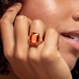 Ring with large orange stone and stars gold plated from the  collection in the THOMAS SABO online store