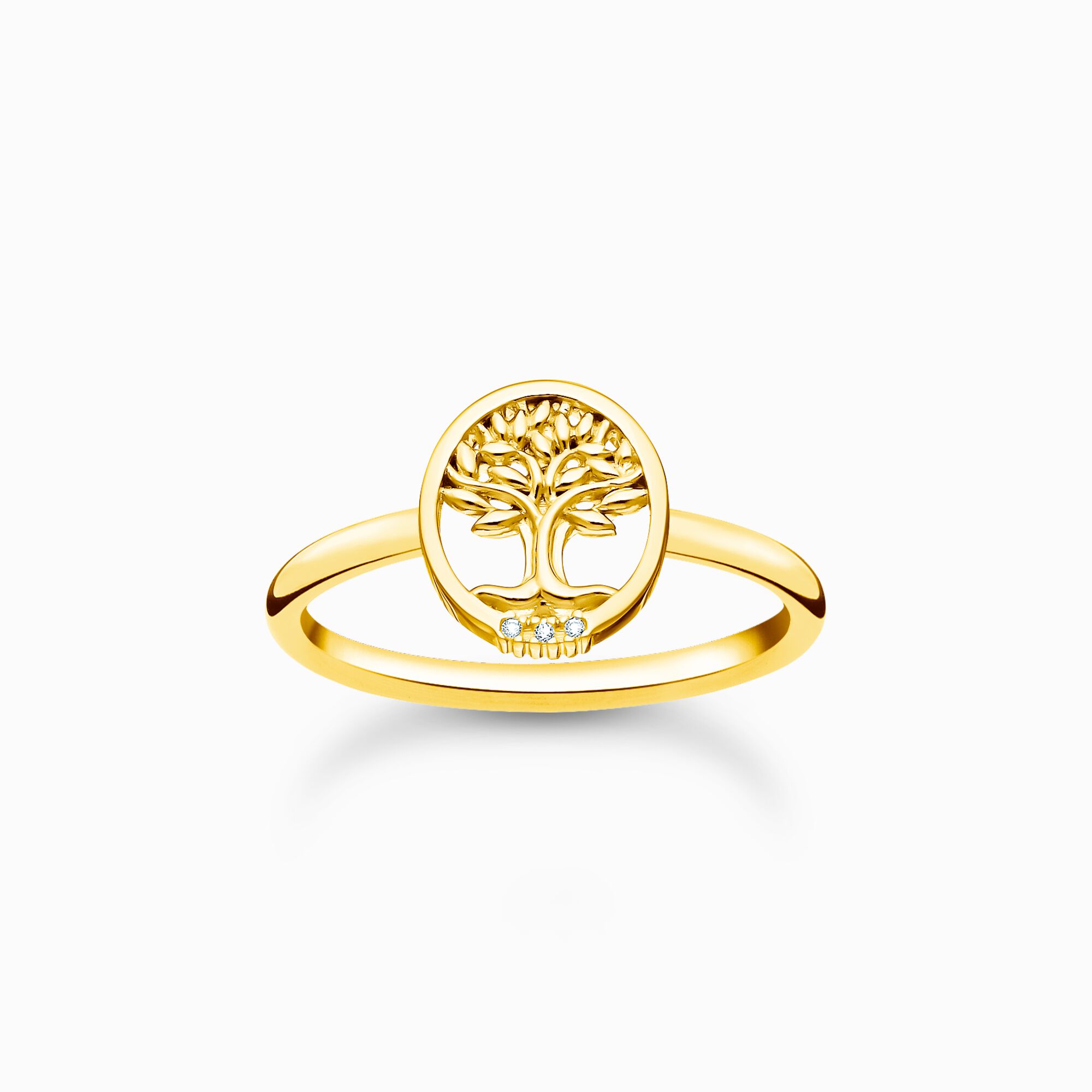 Ring Tree of Love mit wei&szlig;en Steinen gold aus der Charming Collection Kollektion im Online Shop von THOMAS SABO