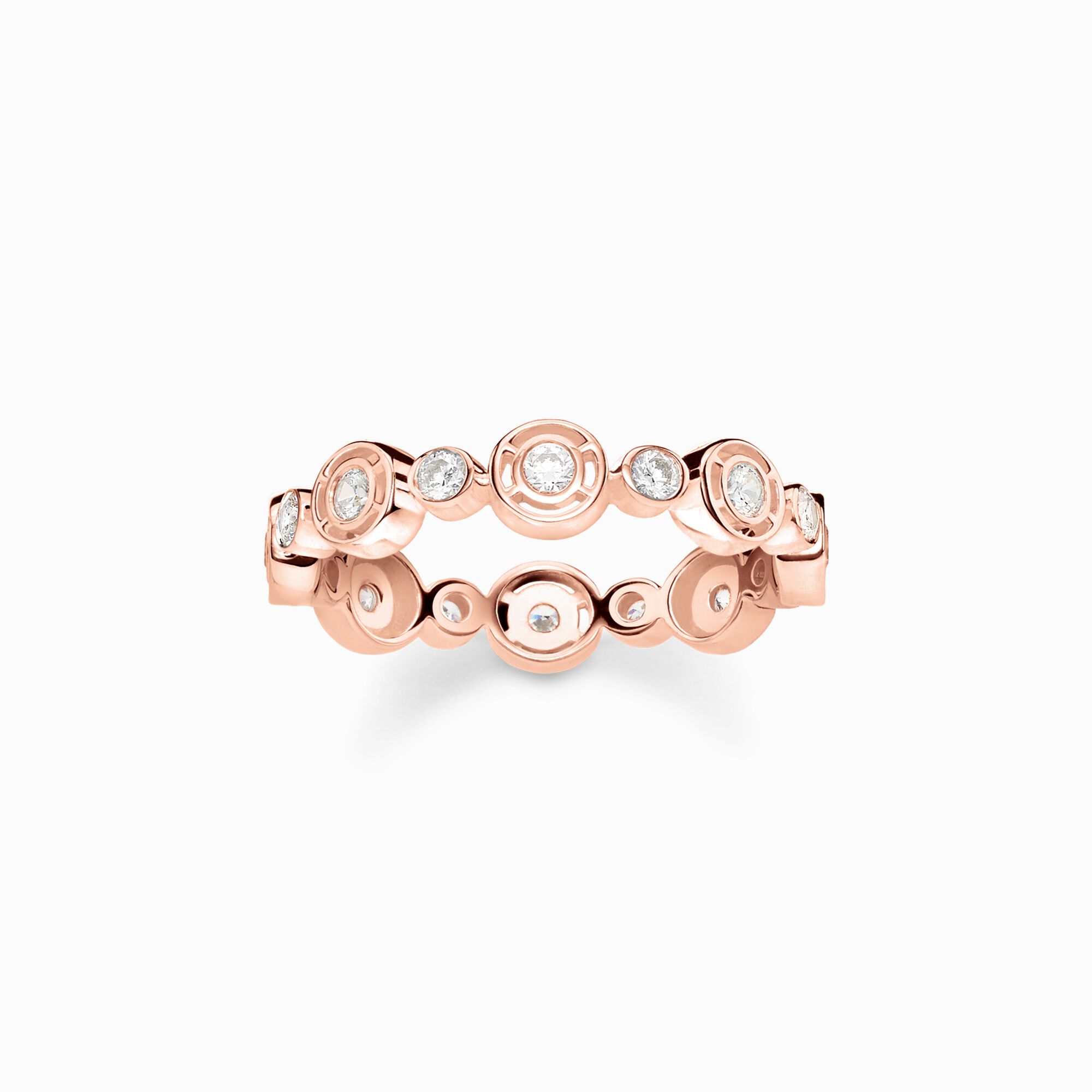 Ring circles with white stones rose gold plated from the  collection in the THOMAS SABO online store