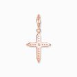 Charm pendant cross with white stones rose gold from the Charm Club collection in the THOMAS SABO online store