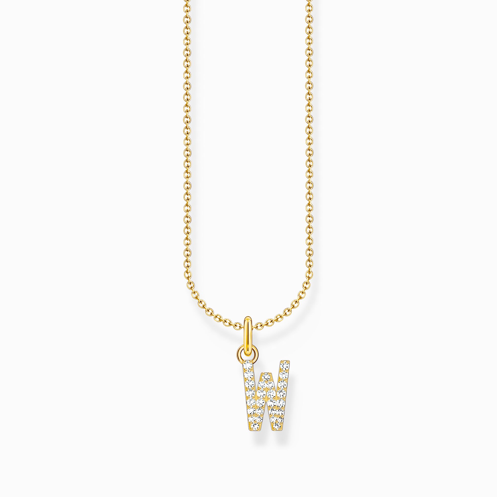 Cadena con ba&ntilde;o de oro y colgante de letra W de la colección Charming Collection en la tienda online de THOMAS SABO