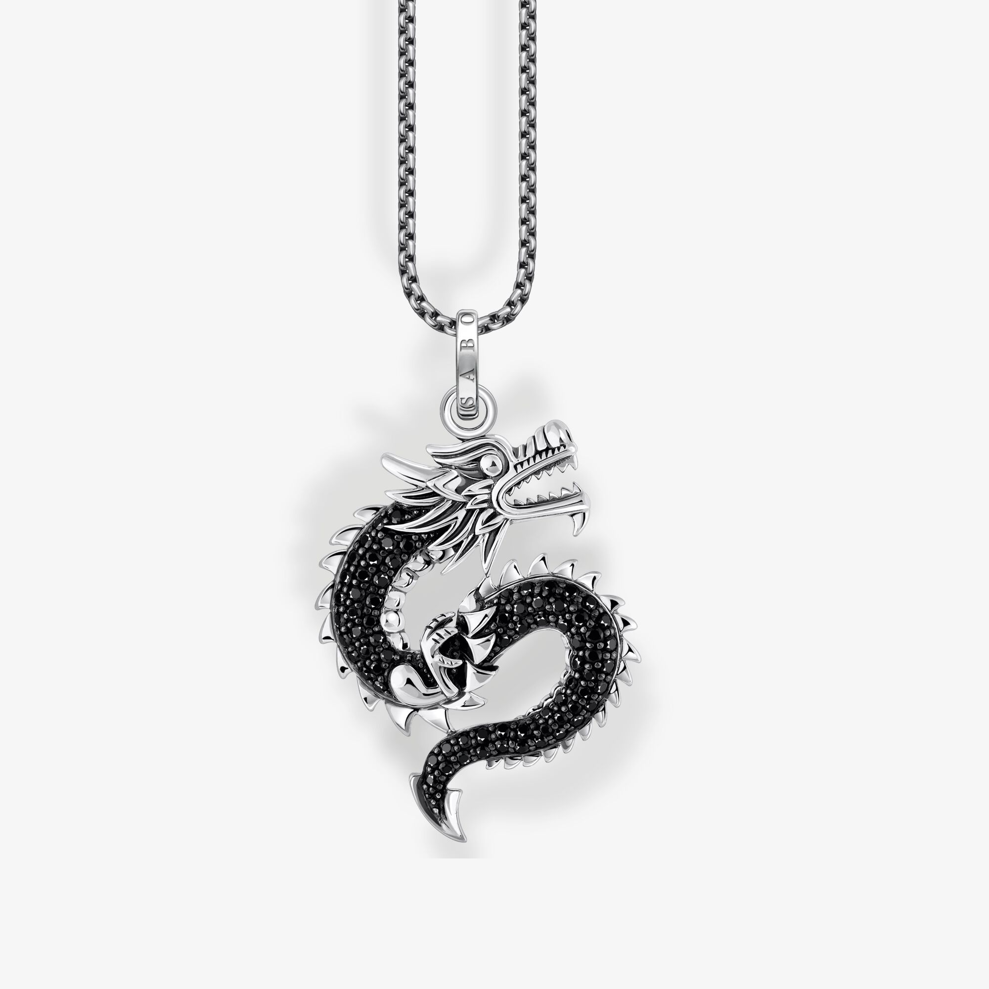 THOMAS SABO Collier en argent avec pendentif dragon, Argent sterling, Taille: 50 cm, Unisex