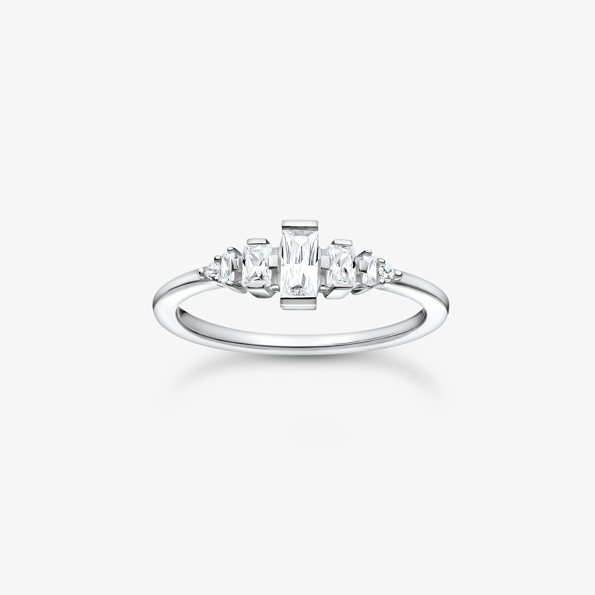 THOMAS SABO Bague vintage blanche pierres argent Argent sterling, Taille: 48, pour femme