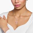 Pendant cross with pink stones silver from the  collection in the THOMAS SABO online store