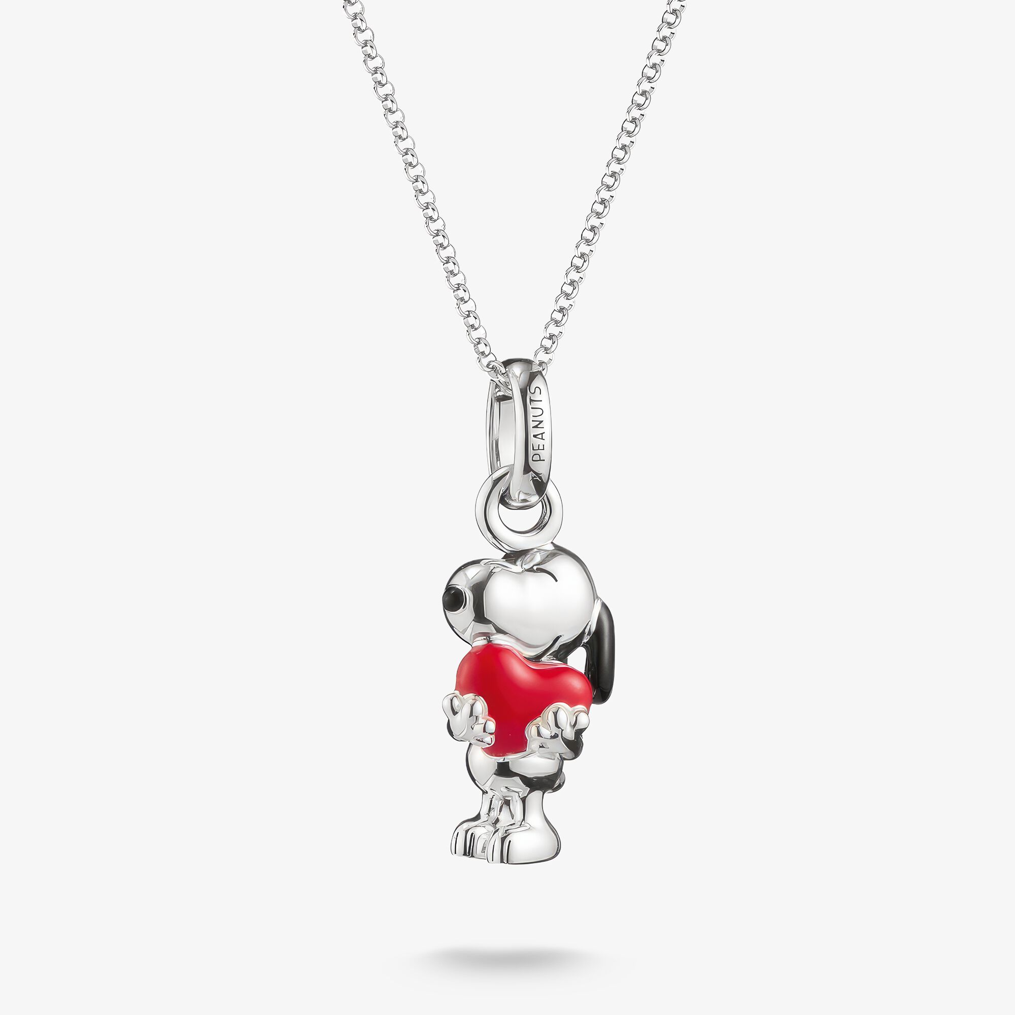 THOMAS SABO Chaîne Snoopy avec cœur – Pendentif PEANUTS Argent, Argent sterling, Taille: 45 cm, Unisex