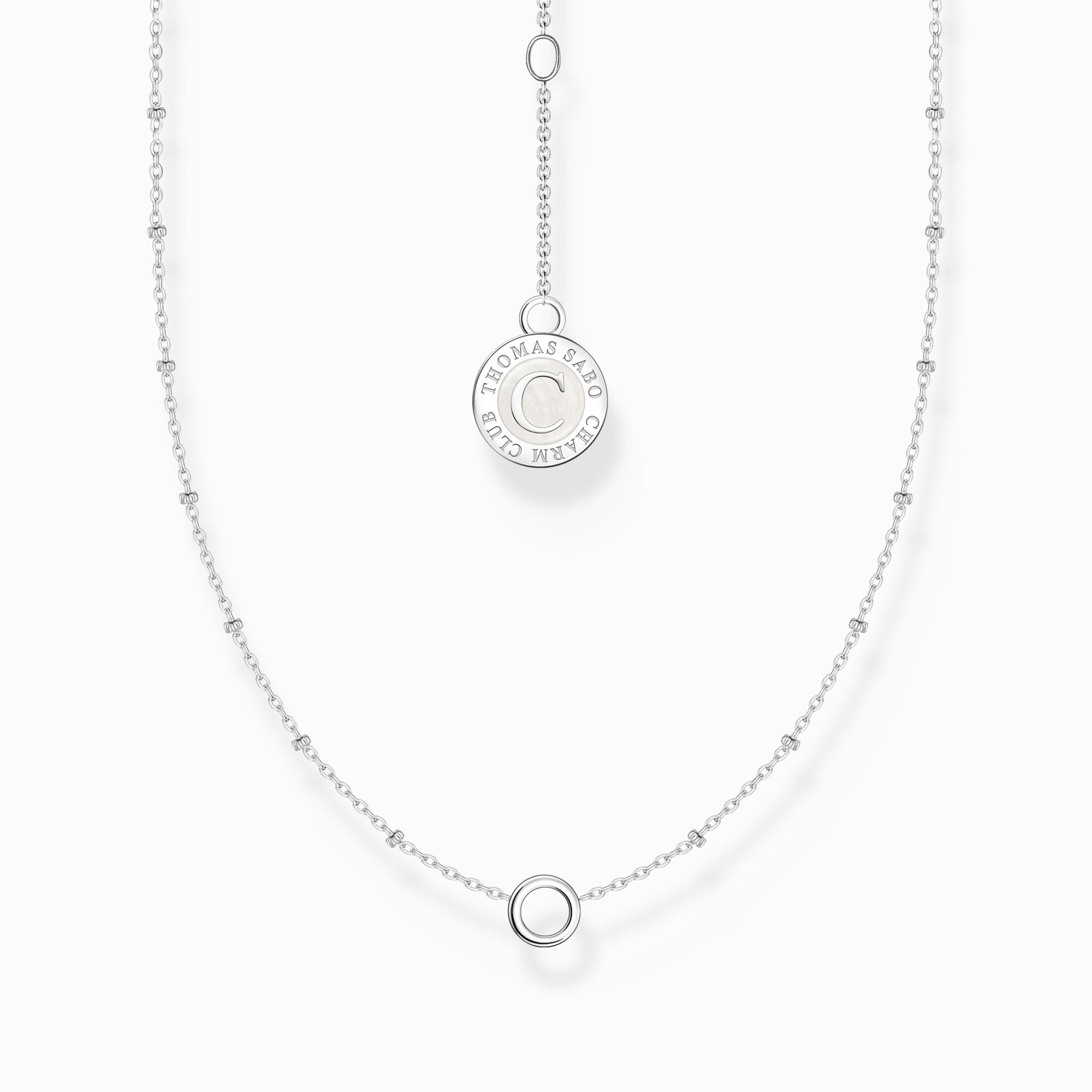 Member Charm necklace with round pendant and little balls silver from the Charm Club collection in the THOMAS SABO online store