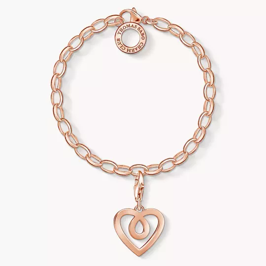 Charm bracelet heart rose gold