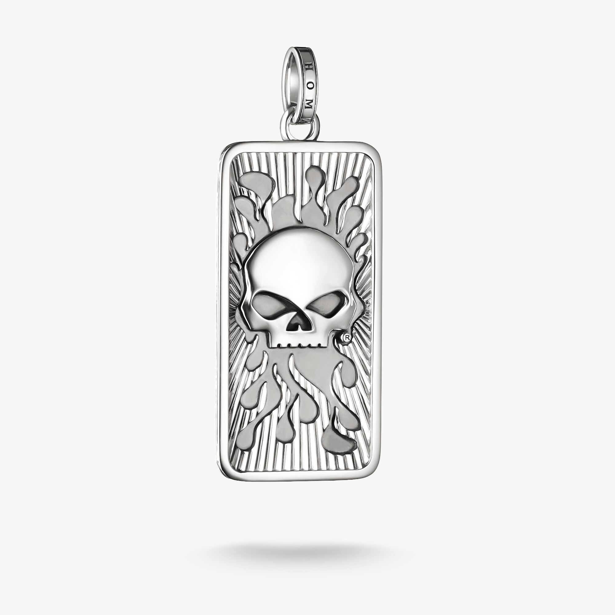 THOMAS SABO Harley-Davidson Pendentif tête de mort Dog Tag Willie G. Skull argent, Argent Sterling 925‰, noirci, Taille: one size, homme
