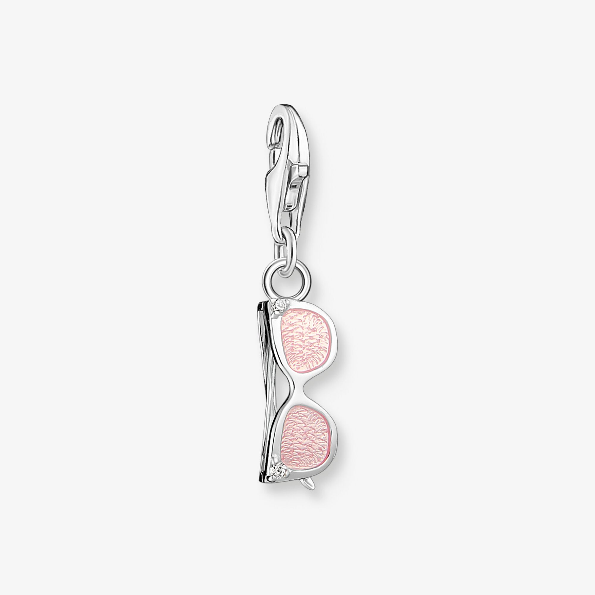 THOMAS SABO Pendentif Charm lunettes de soleil roses avec pierres blanches argent Argent sterling, Taille: one size, pour femme