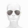 Gafas de sol aviador HARRISON con montura blanca y detalles beis y dorados de la colección  en la tienda online de THOMAS SABO