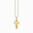 Necklace cross with colourful stones gold plated from the  collection in the THOMAS SABO online store
