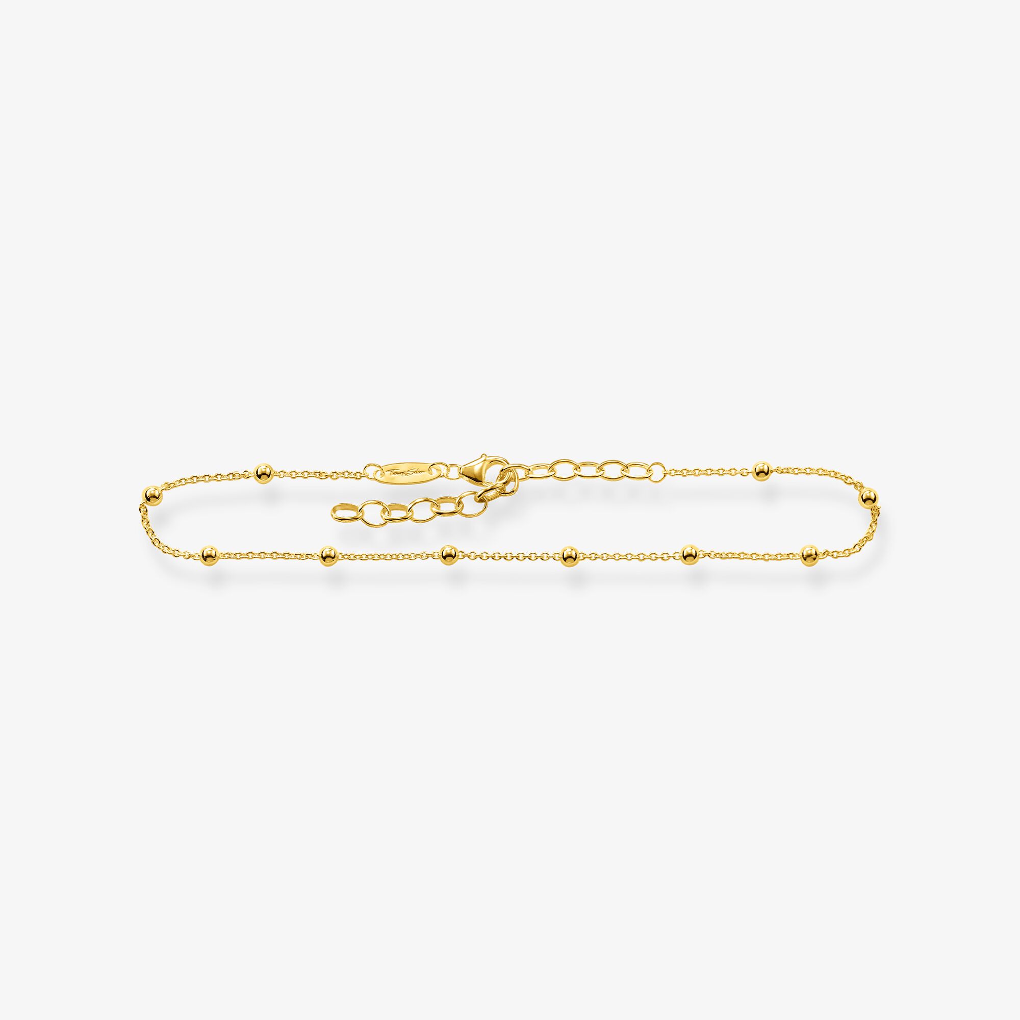 THOMAS SABO Chaîne de cheville dots or, Argent sterling doré or jaune, Taille: L27V, femme