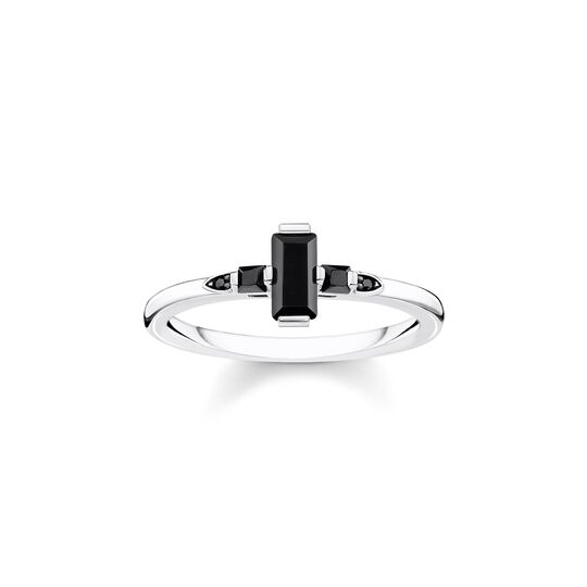 Ring stone baguette cut, black from the  collection in the THOMAS SABO online store