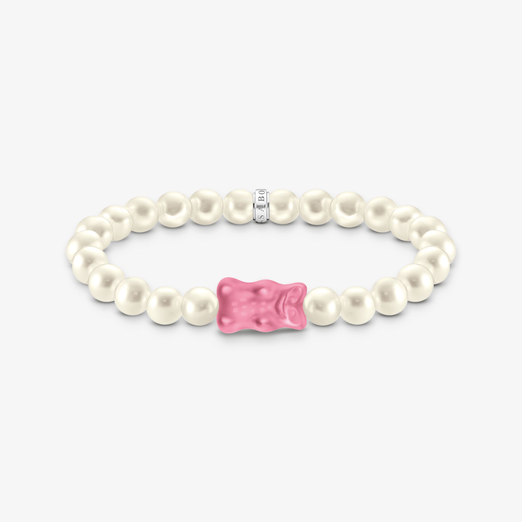THOMAS SABO Bracelet de perles avec Ours d’Or rose, argent, Argent sterling, Taille: 15 cm, femme