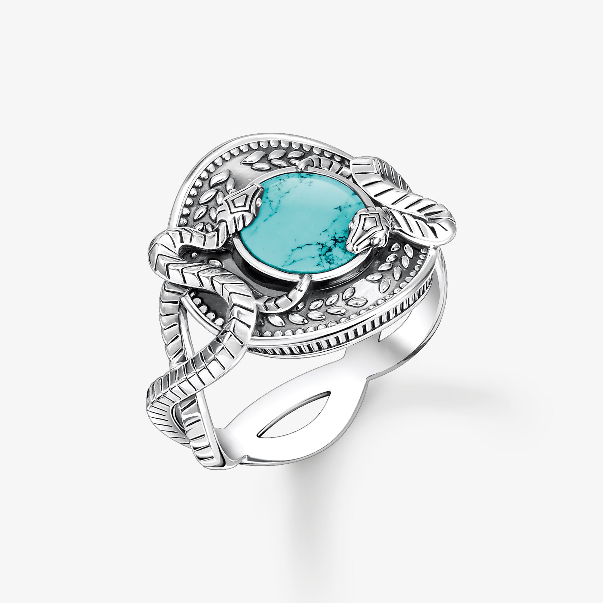 THOMAS SABO Bague serpent avec imitation turquoise argent Argent sterling, Taille: 56, pour femme