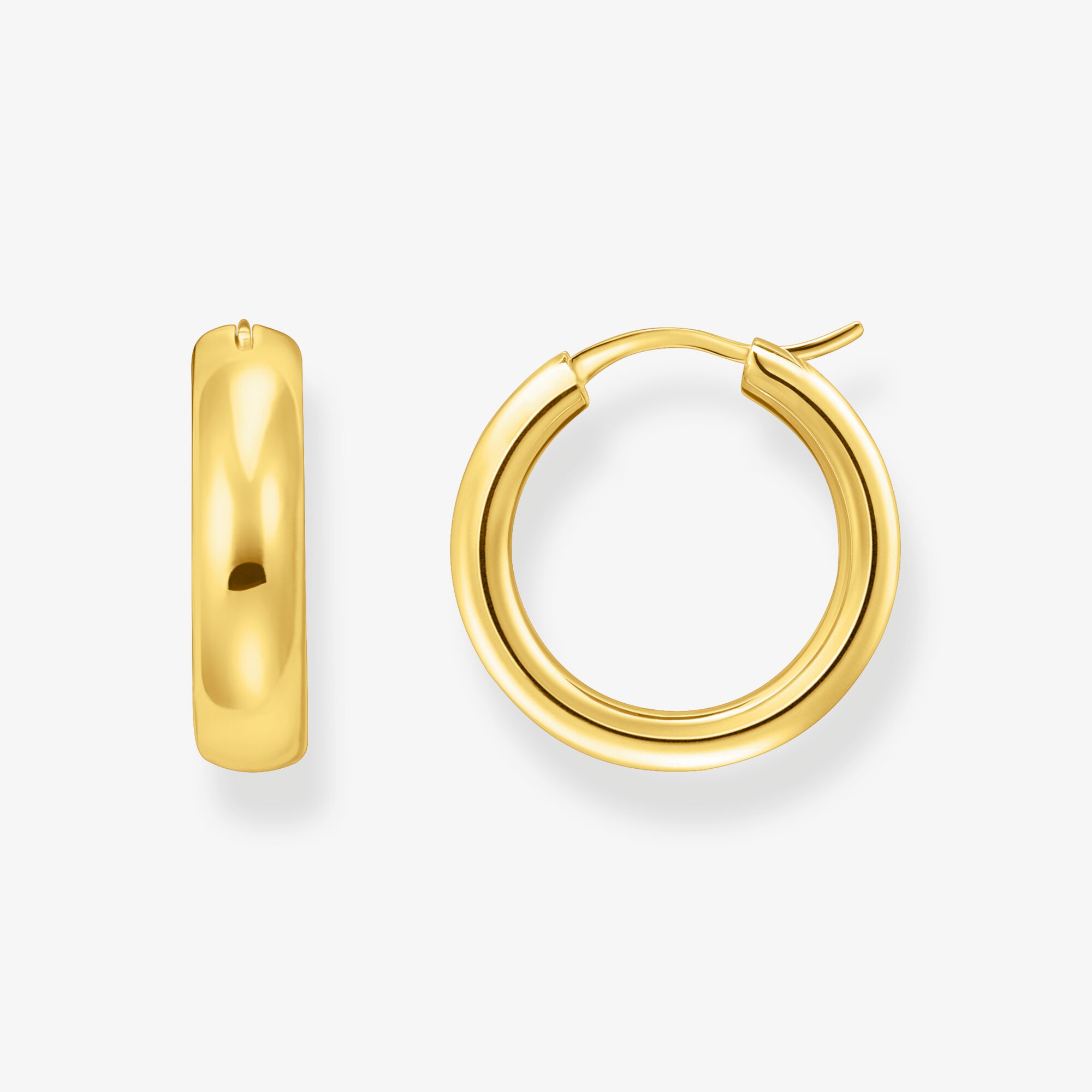 THOMAS SABO Guldpläterade mellanstora örhängen i chunky design, 925 sterlingsilver guldpläterat gult guld, Storlek: one size, för damer