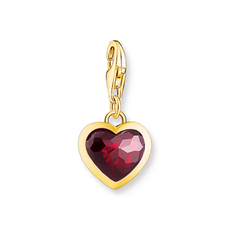 Gold-plated red heart charm pendant from the Charm Club collection in the THOMAS SABO online store