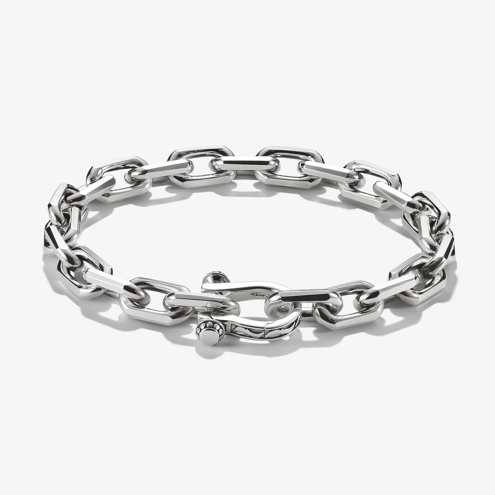THOMAS SABO Bracelet maillons fer à cheval Wild Horses chevaux sauvages argent Argent Sterling 925‰, noirci, Taille: 19 cm, pour homme