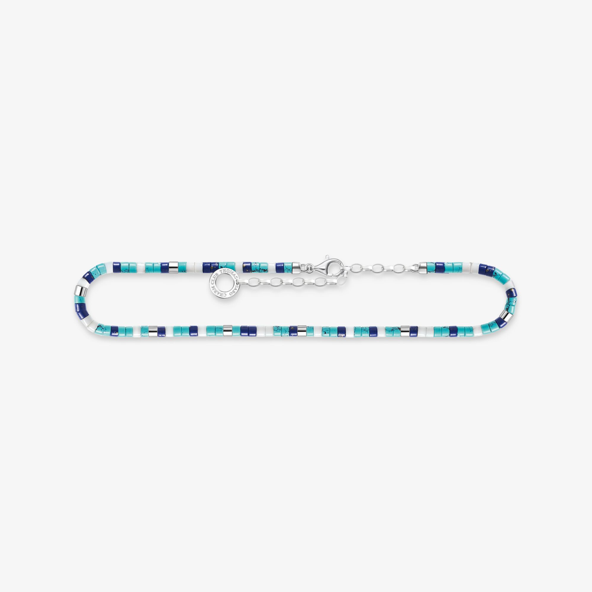 THOMAS SABO Chaîne de cheville avec des pierres bleues, Argent sterling, Taille: L27V, femme