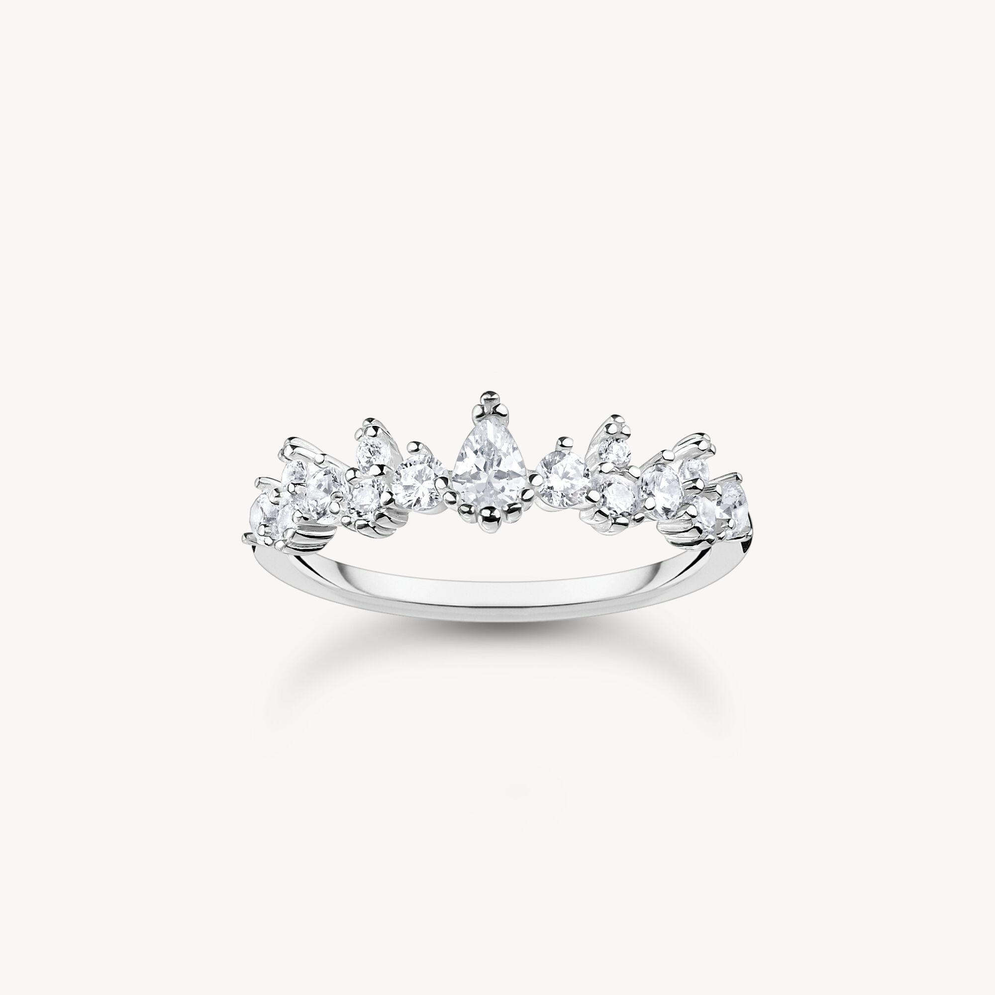 Anillo Thomas Sabo Mujer Plata 925 Con Cristales De Hielo - Diseño Filigrana, Modelo TR2415-051-14