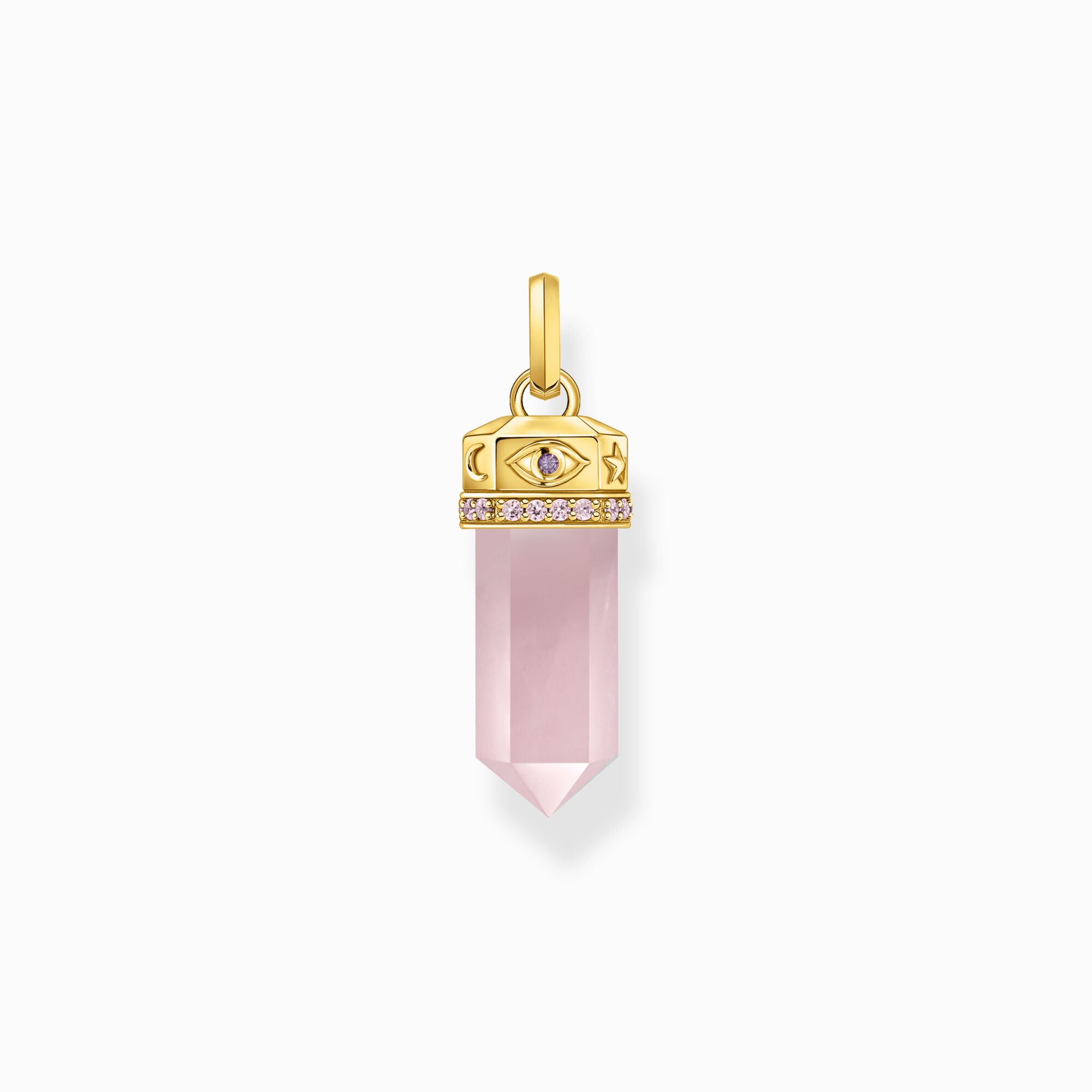 Gold-plated hexagonal pendant with rose quartz from the  collection in the THOMAS SABO online store