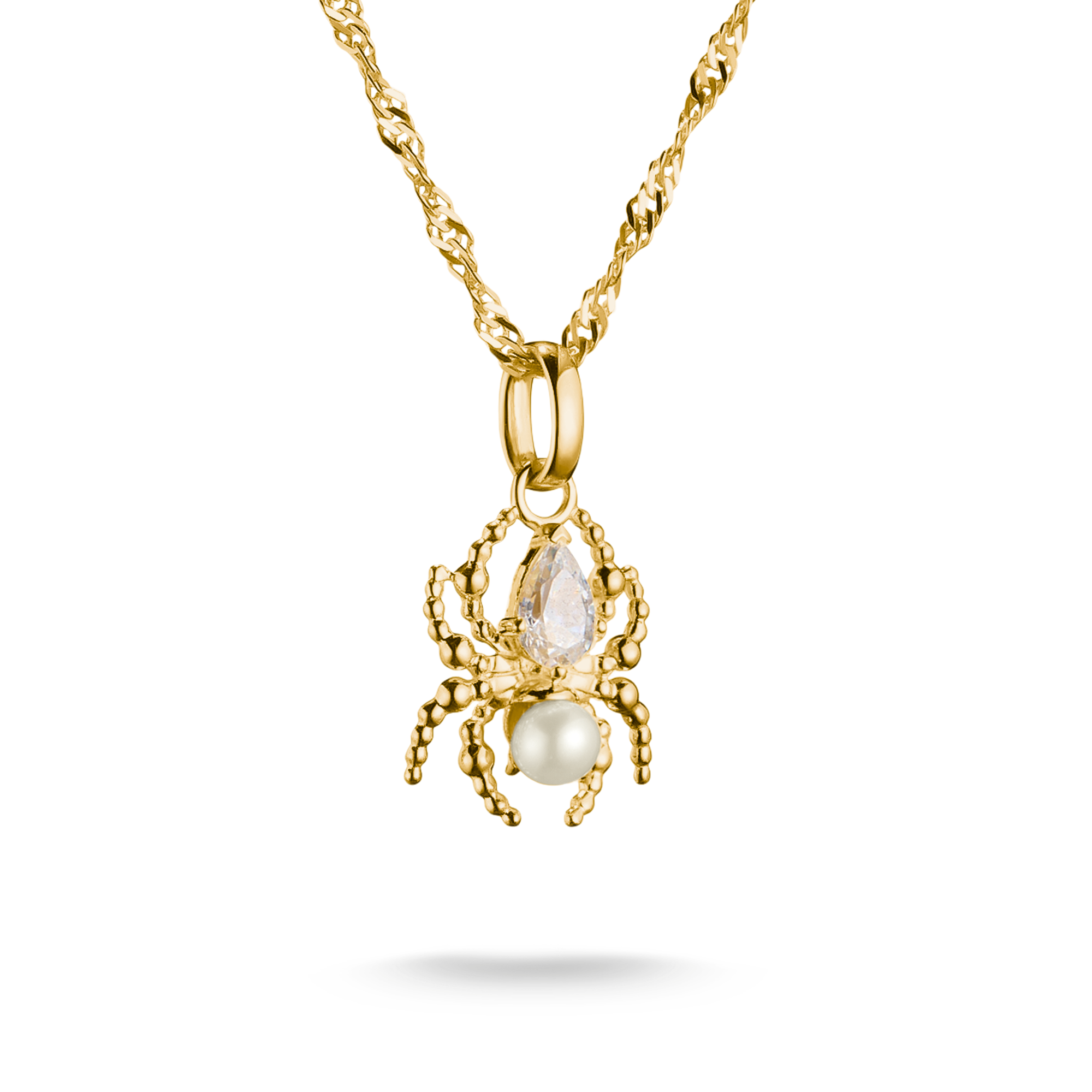 Thomas Sabo Kette True Romance Spinne Perle 18k Vergoldung weiß KE2351-445-14-L45V