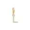 Charm pendant letter L with white stones gold plated from the Charm Club collection in the THOMAS SABO online store