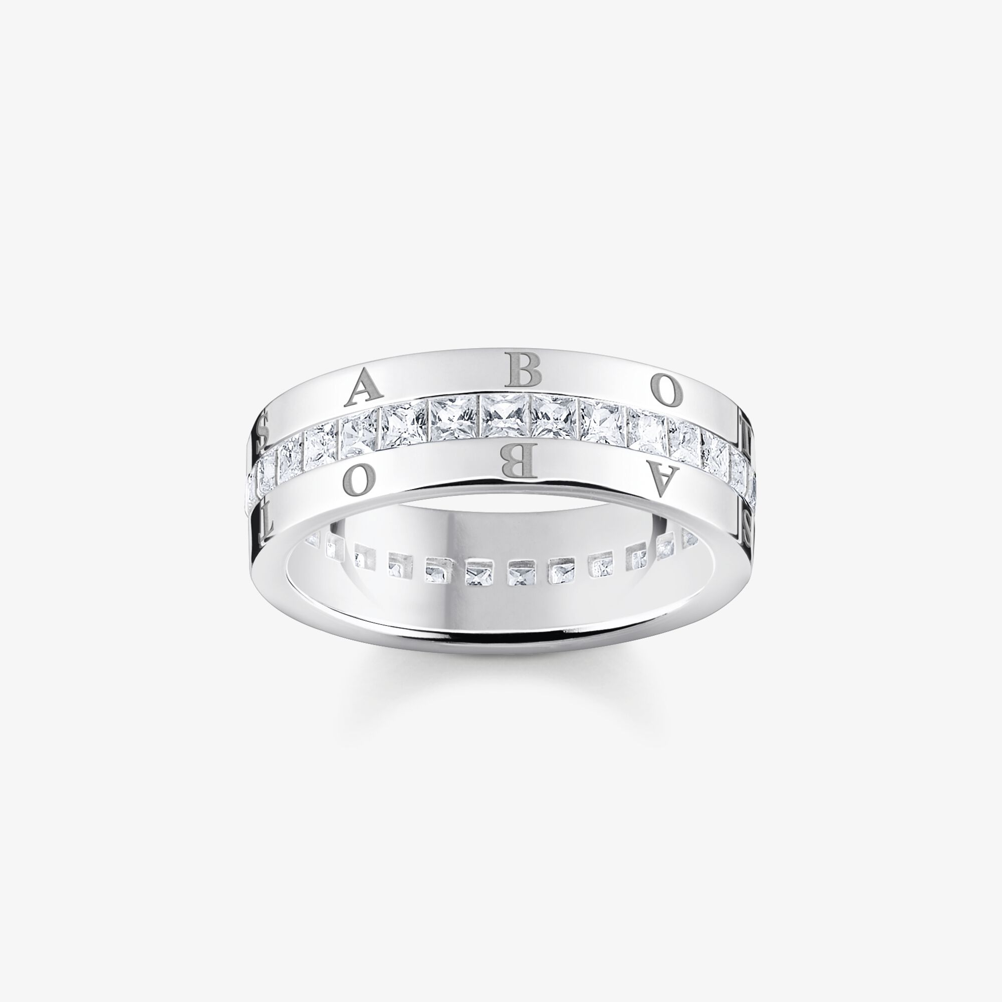 THOMAS SABO Bandring med vita stenar pavé silver, 925 sterlingsilver, Storlek: 50, för damer