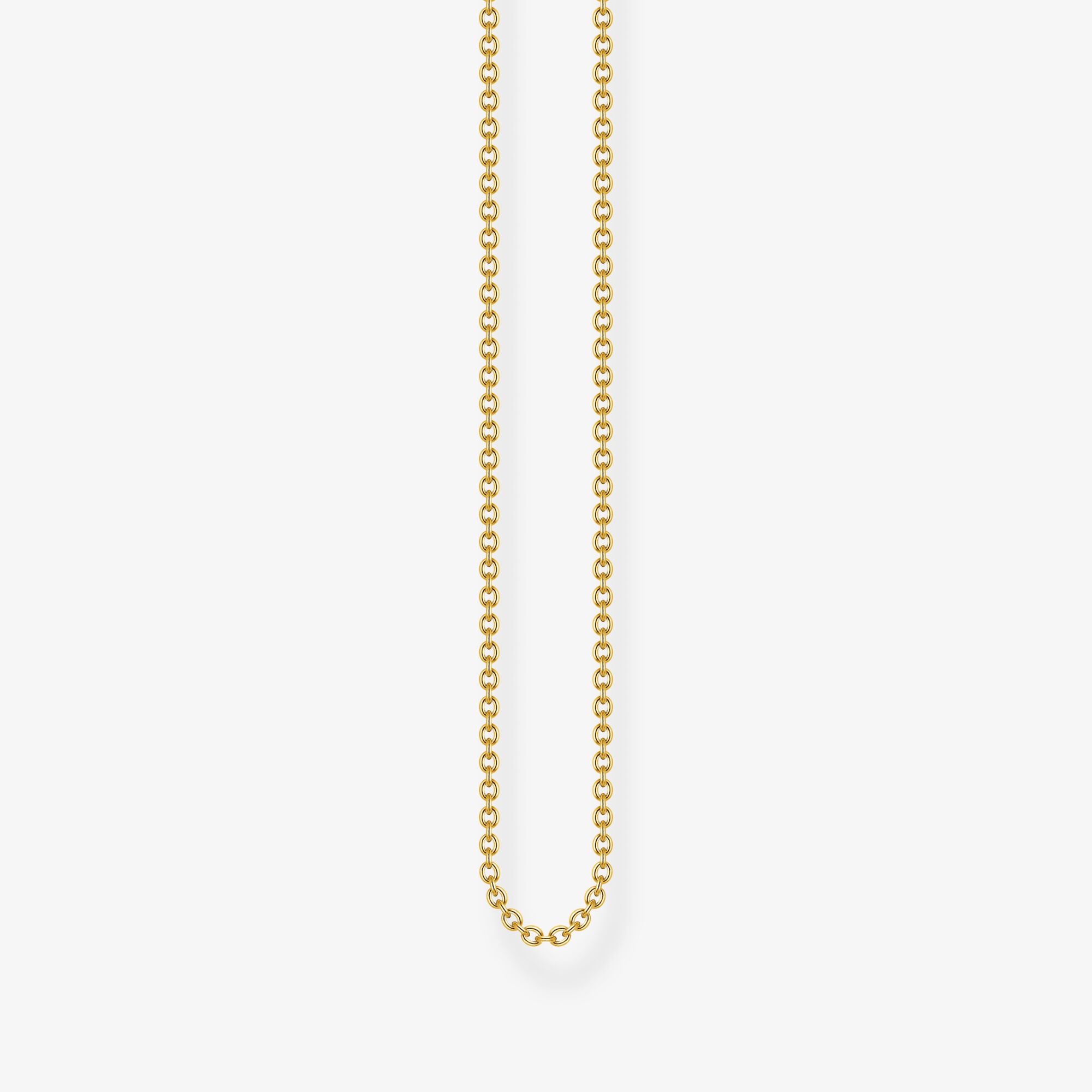 THOMAS SABO Fine chaîne d'ancre en or jaune Épaisseur 1,00 mm (0,04 Inch), Argent sterling doré or jaune, Taille: 42 cm, femme