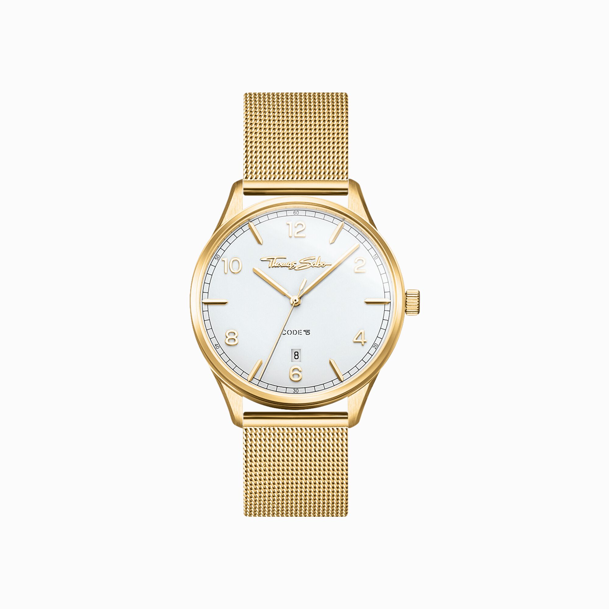 Women&rsquo;s watch Code TS small yellow gold from the  collection in the THOMAS SABO online store
