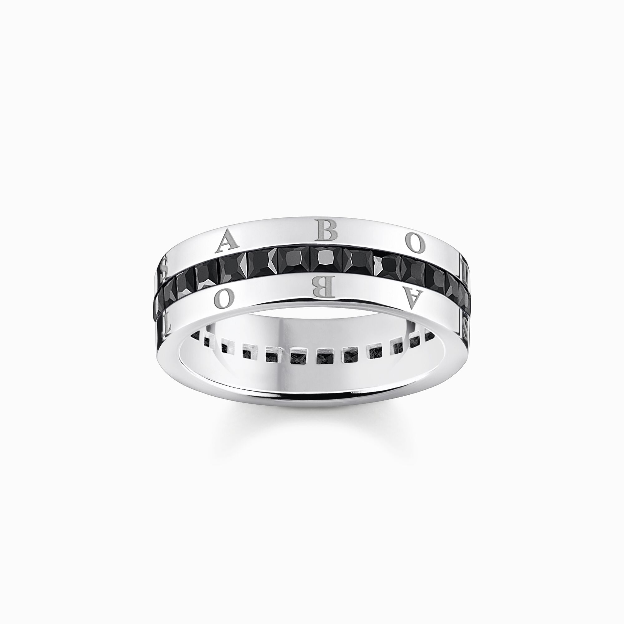Band ring with black stones pav&eacute; silver from the  collection in the THOMAS SABO online store