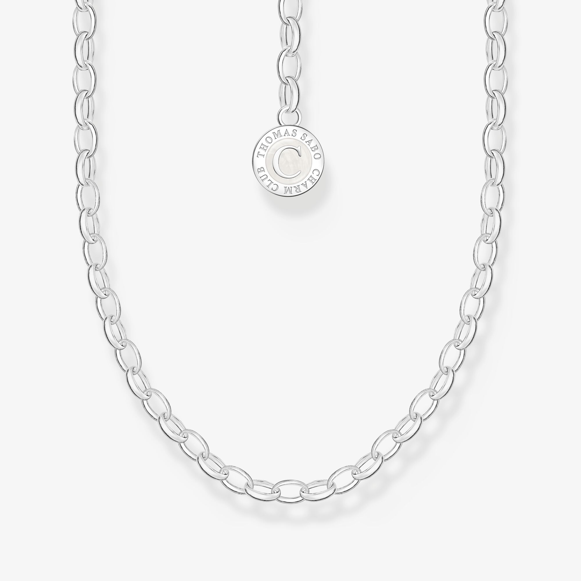 THOMAS SABO Charm-halsband med Coin silver, 925 sterlingsilver, Storlek: 45 cm, för damer