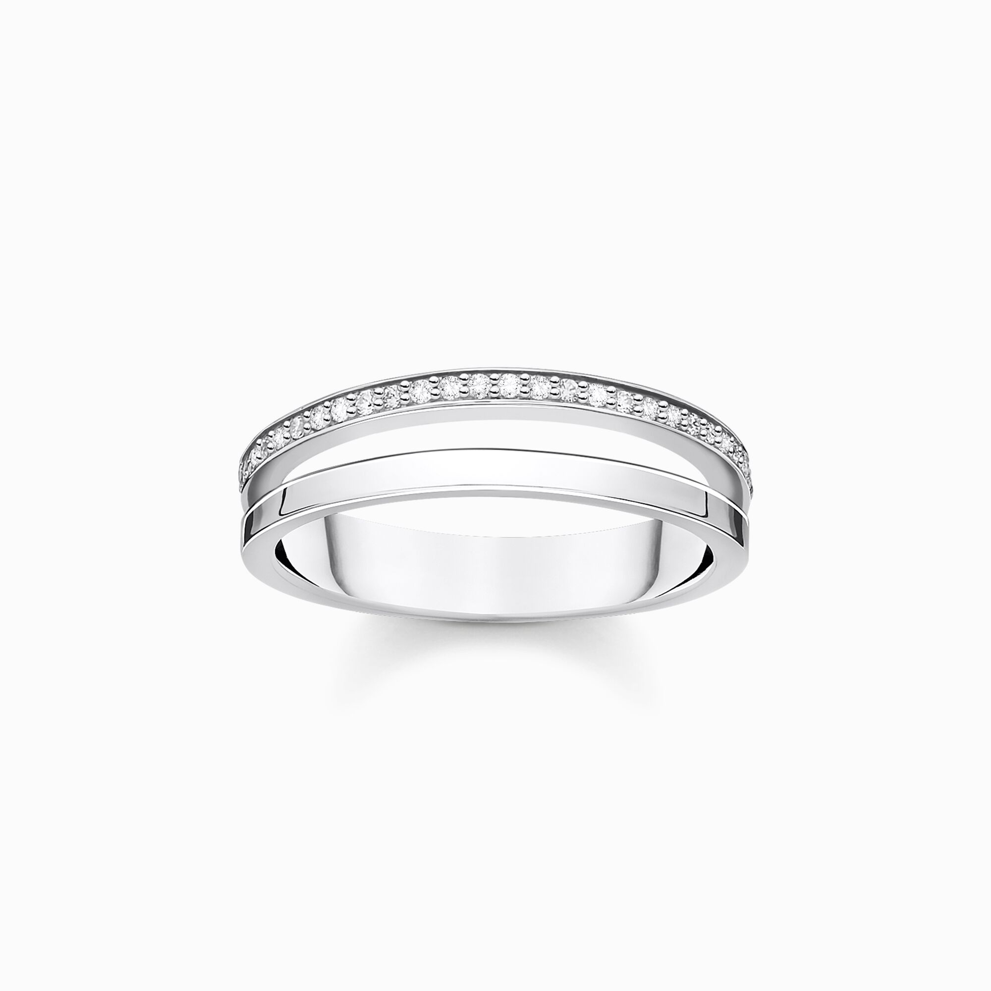 Ring doppelreihig wei&szlig;e Steine silber aus der Charming Collection Kollektion im Online Shop von THOMAS SABO