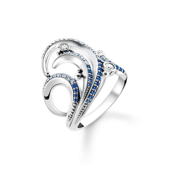 Ring wave with blue stones from the  collection in the THOMAS SABO online store