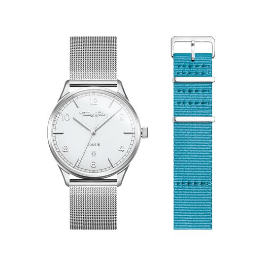 SET CODE TS white watch &amp; turquoise strap from the  collection in the THOMAS SABO online store