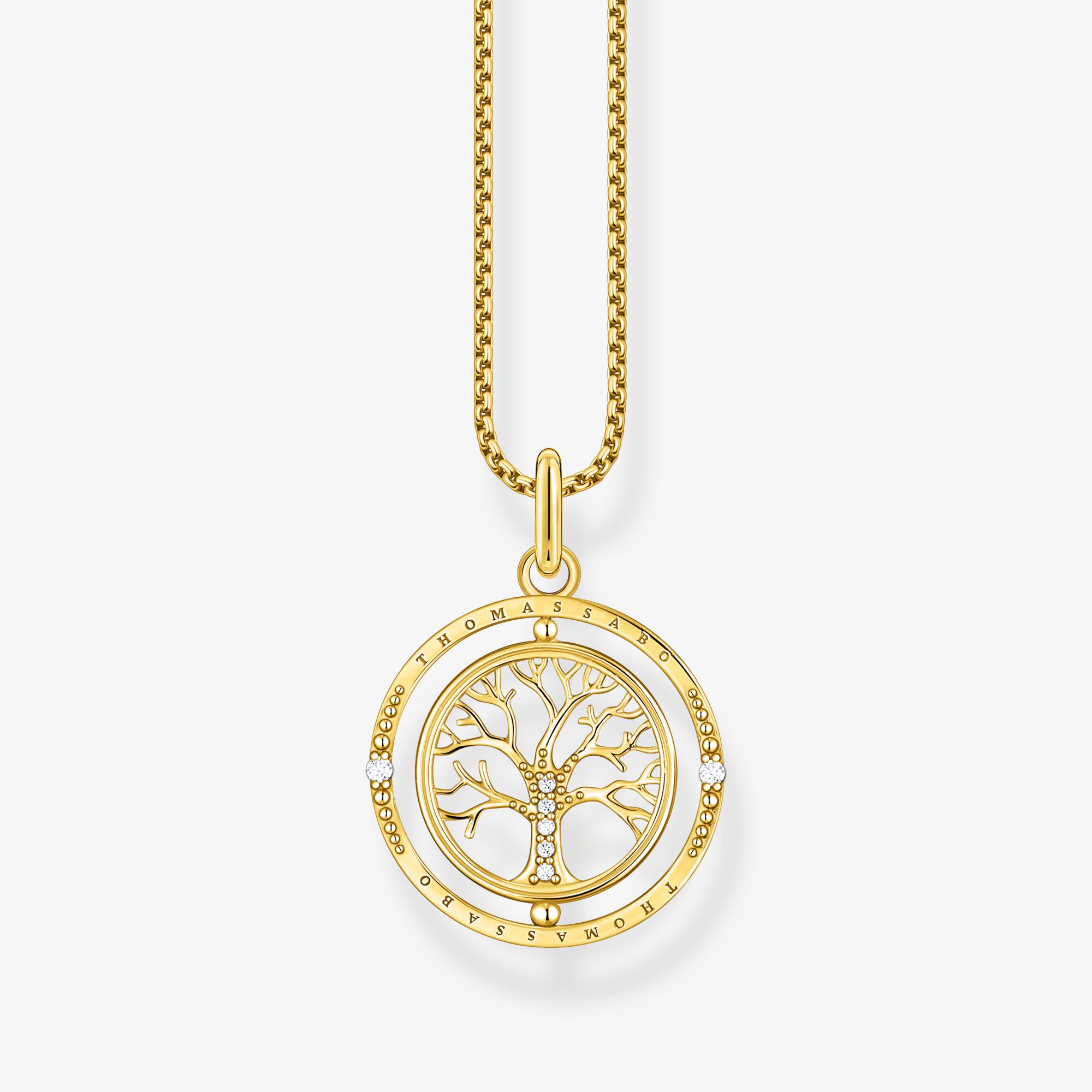 THOMAS SABO Halsband Tree of Love guld, 925 sterlingsilver guldpläterat gult guld, Storlek: 45 cm, för damer