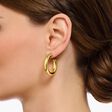Gold-plated medium chunky hoop earrings from the  collection in the THOMAS SABO online store