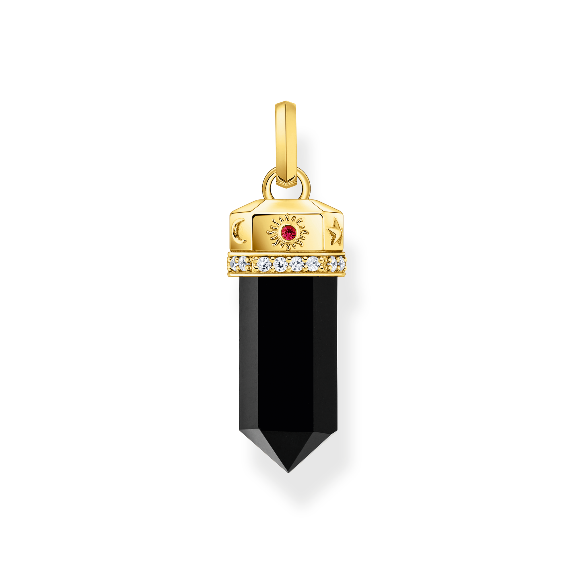 Thomas Sabo Kettenanhänger mit facettiertem Onyx vergoldet schwarz PE955-177-11