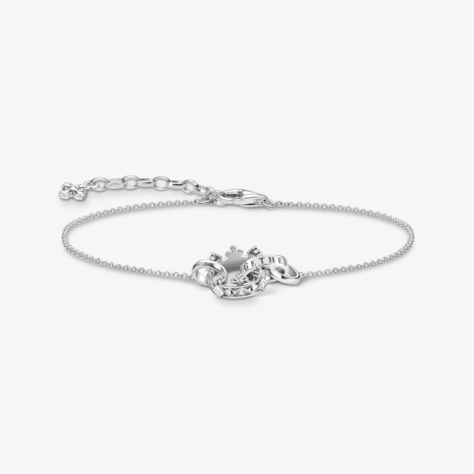THOMAS SABO Armband Krone silber, Sterlingsilber, Größe: 19 cm, Damen