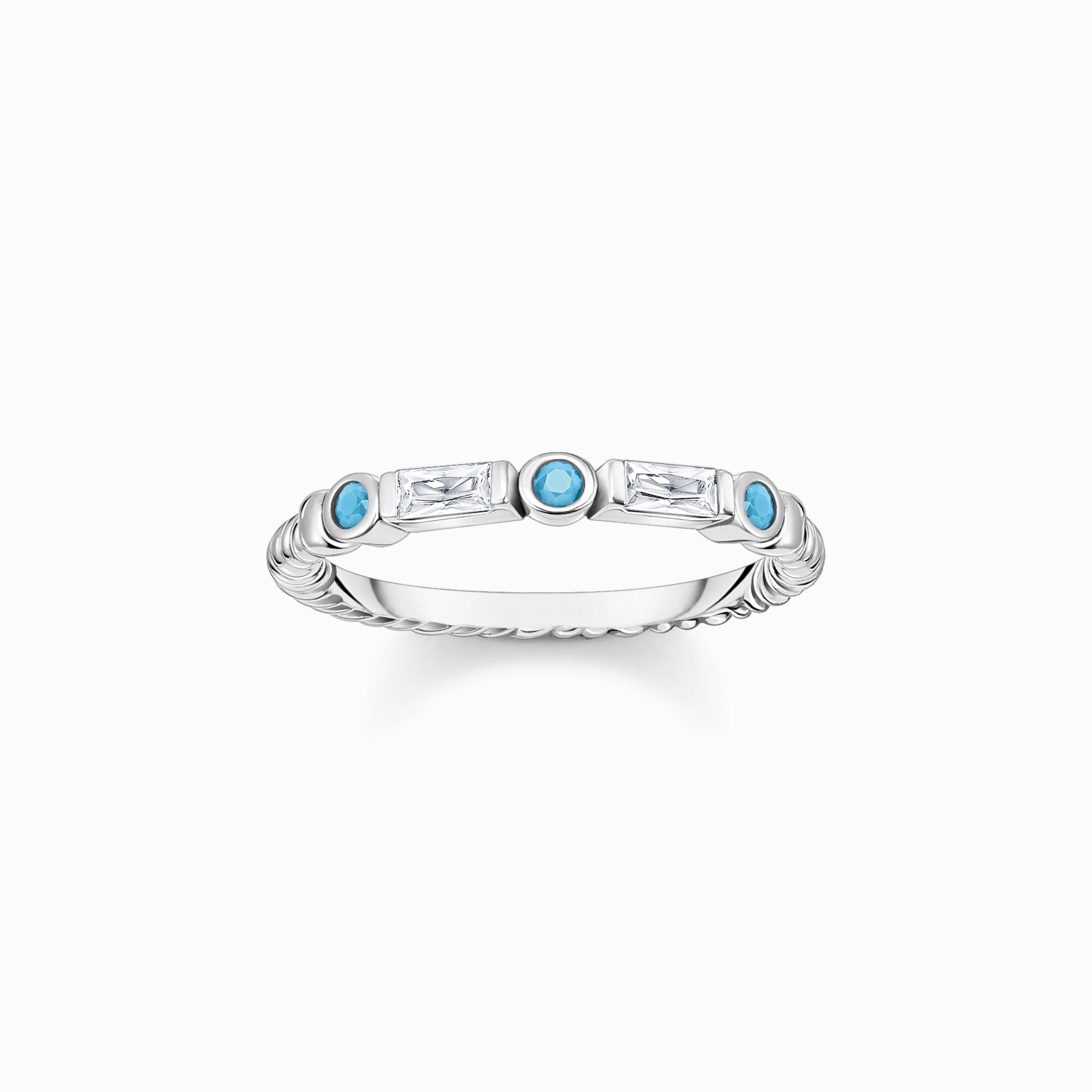 Band ring rope with turquoise and white stones gold plated from the  collection in the THOMAS SABO online store