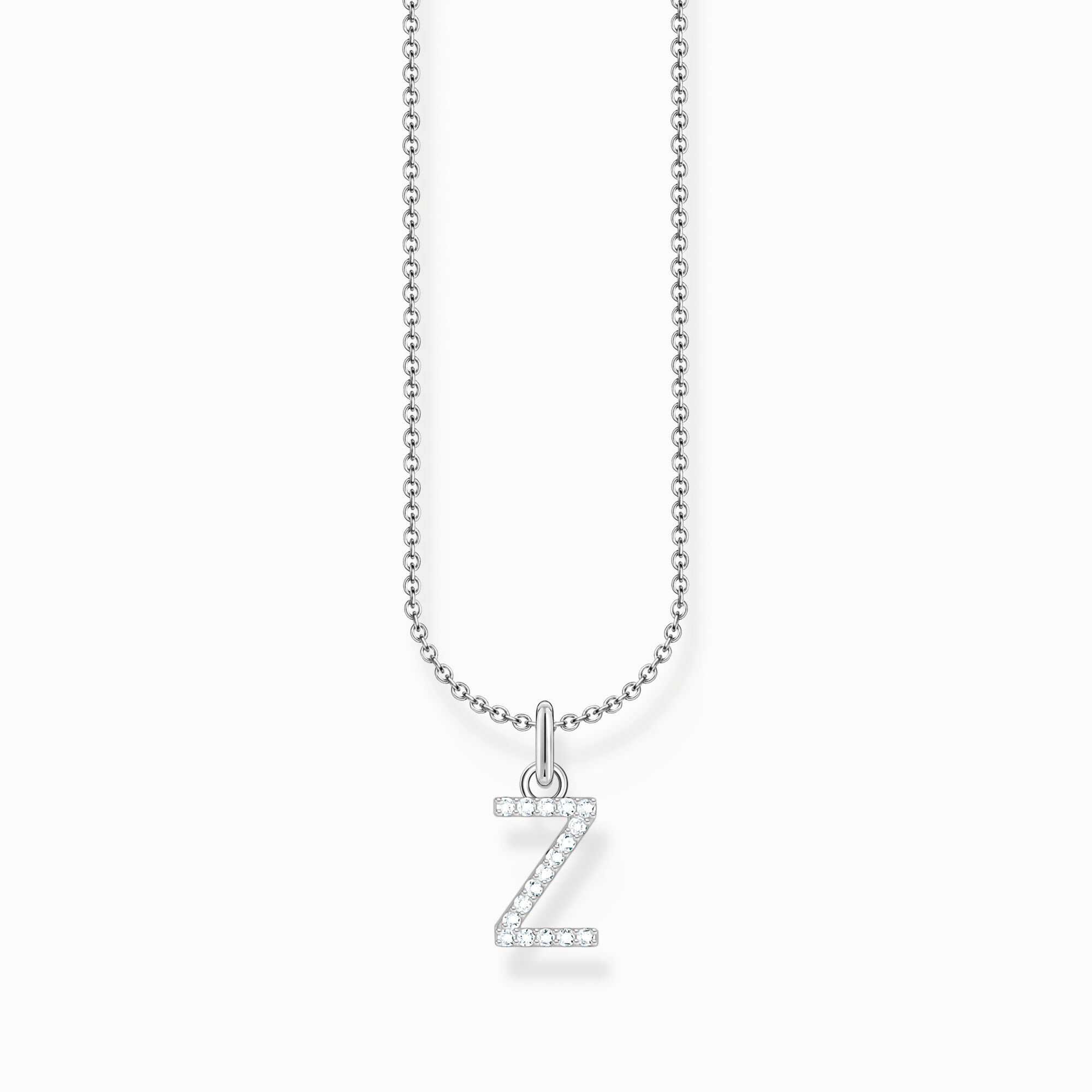 Silver necklace with letter pendant Z and white zirconia from the Charming Collection collection in the THOMAS SABO online store