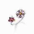 Ring flowers colourful stones silver from the  collection in the THOMAS SABO online store