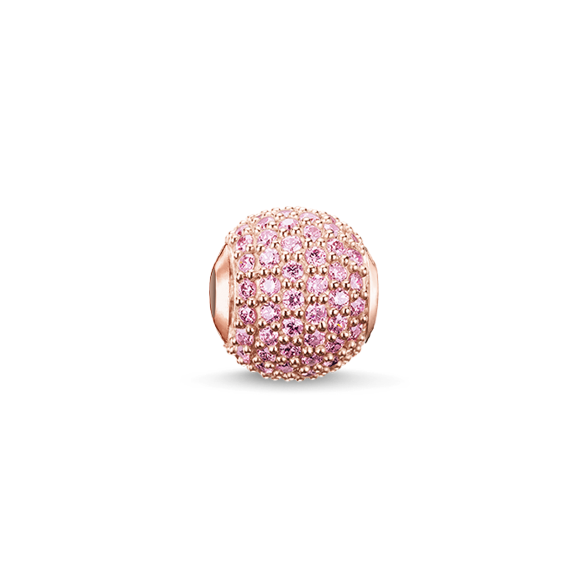 Mit fernöstlicher Eleganz strahlt das funkelnde Zirkonia-Pavé in Pink auf dem femininen KAORI KARMA BEAD und legt sich wie zarte Kirschblüten um die 750er Roségold-Vergoldung. - 0